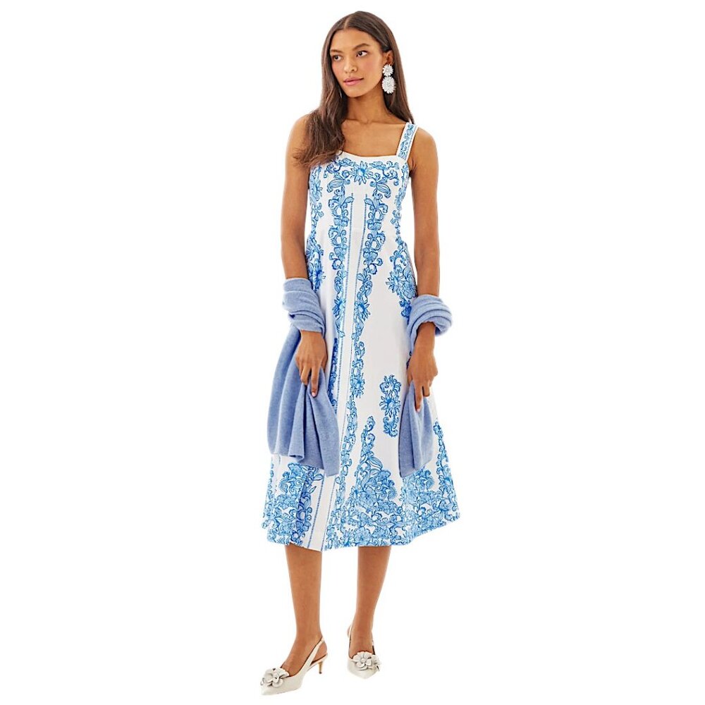 Lilly Pulitzer Maella Midi Dress in Resort White/Sunny Side Up NWT - Size 12